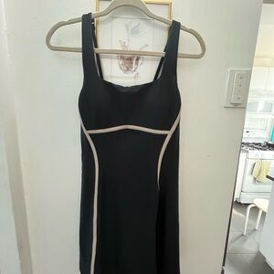 YPB Abercrombie Black Tank Dress with Cream Contrast Piping